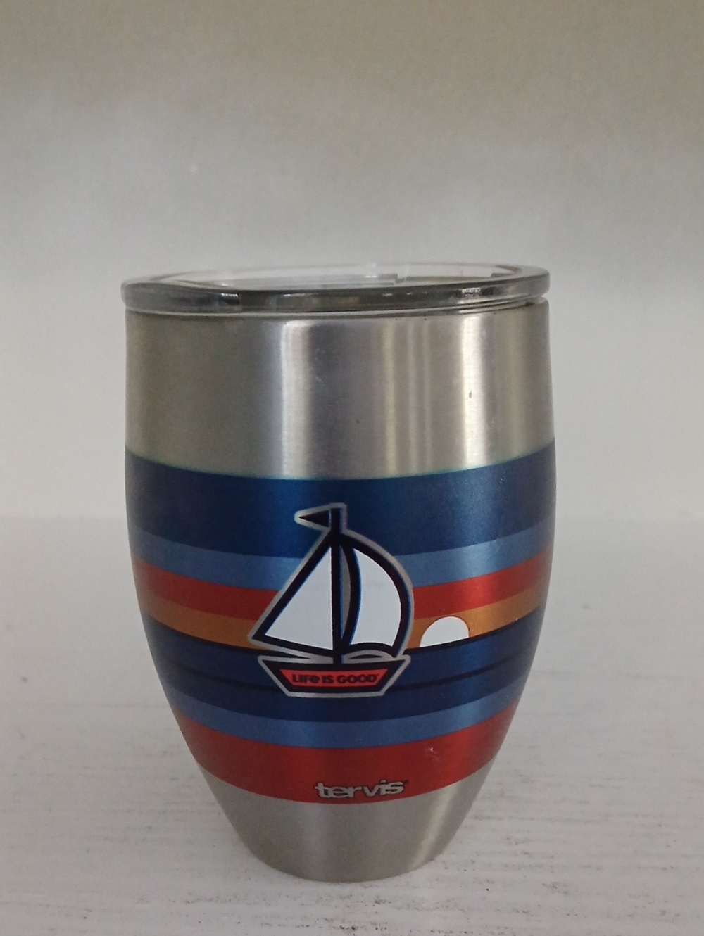 Life Is Good tervis Stainless Sailboat Tumbler with Blue and Red Stripes